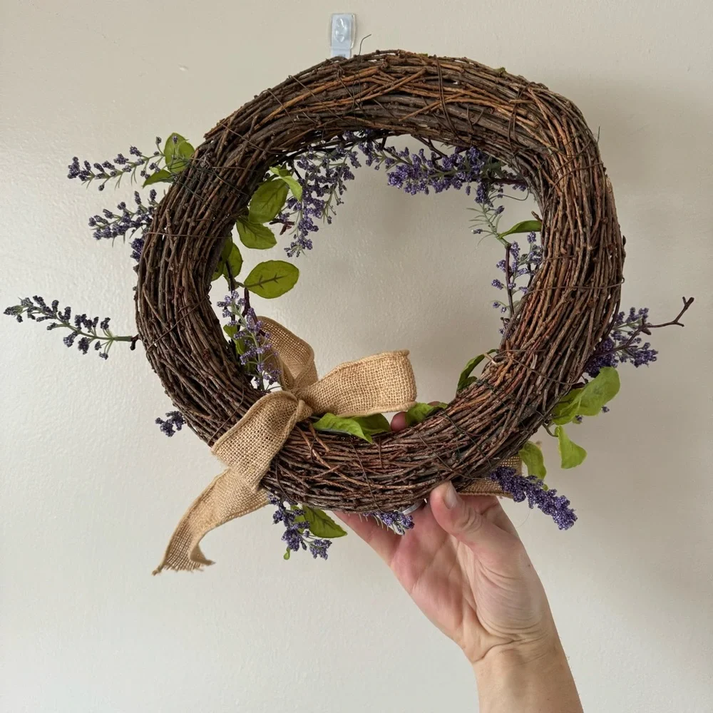 Lavender Grapevine Wreath Cottage-core Style